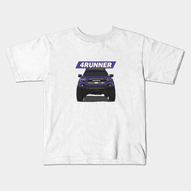 4Runner Toyota Front View - Purple Kids T-Shirt by 4x4 Sketch